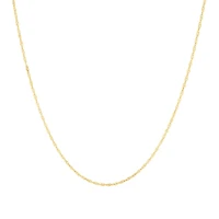 45cm (18") 1mm-1.5mm Width Hollow Singapore Chain in 10kt Yellow Gold