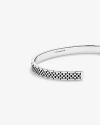 Bracelet rigide texturé à motif de maillons pour hommes en argent sterling