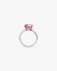 Bague en argent sterling et en or rose 10 K avec améthyste rose