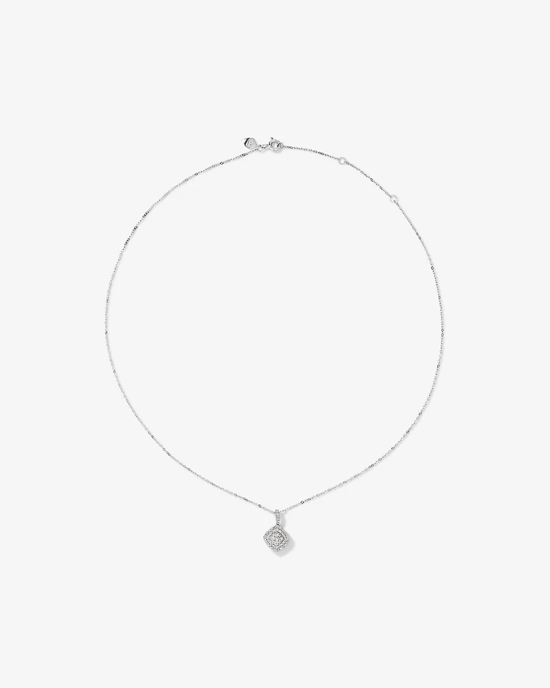 0.30 Carat TW Cushion Shaped Diamond Cluster Pendant Necklace in 10kt Yellow Gold