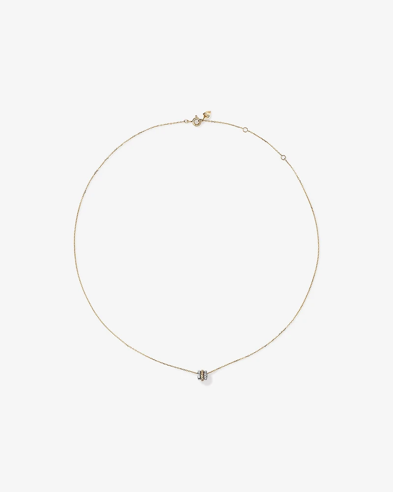Trio Pendant with .09 Carat TW Diamonds in Sterling Silver and 10kt Yellow gold