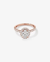 1.78 Carat TW Oval Laboratory-Grown Diamond Halo Engagement Ring in 14kt White Gold
