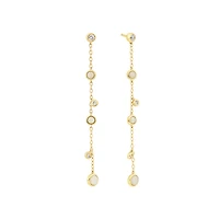 Drop Earrings with Opal & 0.15 Carat TW of Diamonds in 10kt Yellow Gold