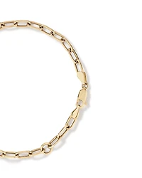 19cm (7.5") 3.5mm Hollow Paperclip Bracelet in 10kt Yellow Gold