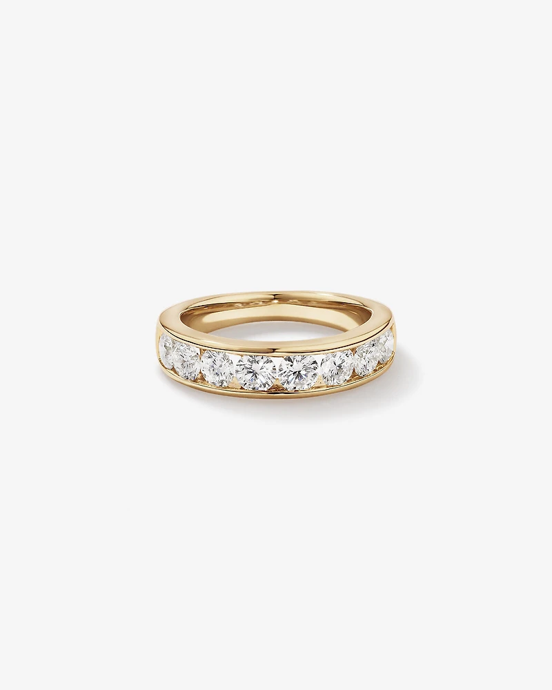 1.50 Carat TW Channel Set Round Brilliant Lab-Grown Diamond Wedding Ring in 14kt Yellow Gold
