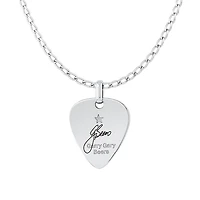INXS Garry Gary Beers Engraved Guitar Pick Pendant with Chain in Recycled Sterling Silver