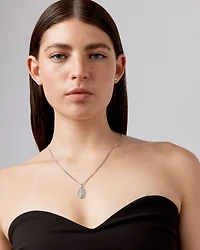 Pendentif ovale Sainte Madone en argent sterling