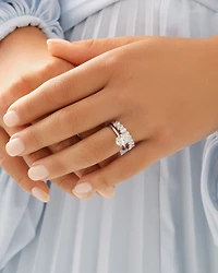 1.17 Carat TW Oval Laboratory-Grown Diamond Wedding Ring in 14kt White Gold