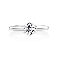 Certified Solitaire Engagement Ring with a 3/4 Carat TW Diamond in 18kt White Gold