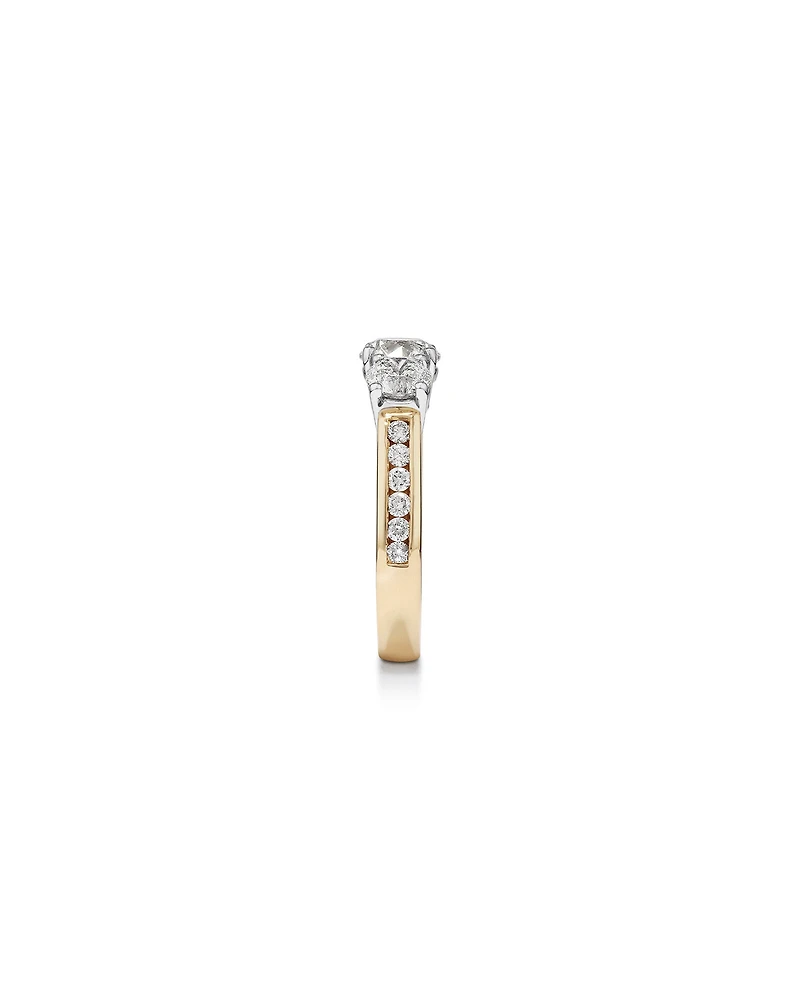 2.00 Carat TW Three Stone Round Brilliant Diamond Engagement Ring in 14kt Yellow and White Gold