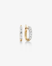 Hoop Earrings with 0.5 Carat TW of Diamonds in 14kt Yellow & White Gold