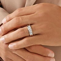 Wedding Band with .90TW of Laboratory-Grown Diamonds in 14kt White Gold