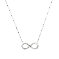Infinity Necklace with Diamonds in Sterling Silver