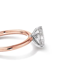 Carat TW Oval Laboratory-Grown Diamond Solitaire Engagement Ring in 14kt White Gold