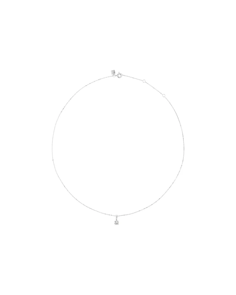0.30 Carat TW Round Brillaint Laboratory -Grown Diamond Solitaire Pendant Necklace in 10kt White Gold