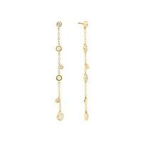 Drop Earrings with Opal & 0.15 Carat TW of Diamonds in 10kt Yellow Gold