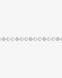 Cubic Zirconia open and closed Heart Bracelet in Sterling Silver