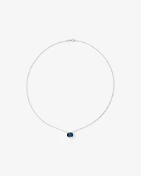 Necklace with London Blue Topaz in Sterling Silver and 10kt Yellow Gold