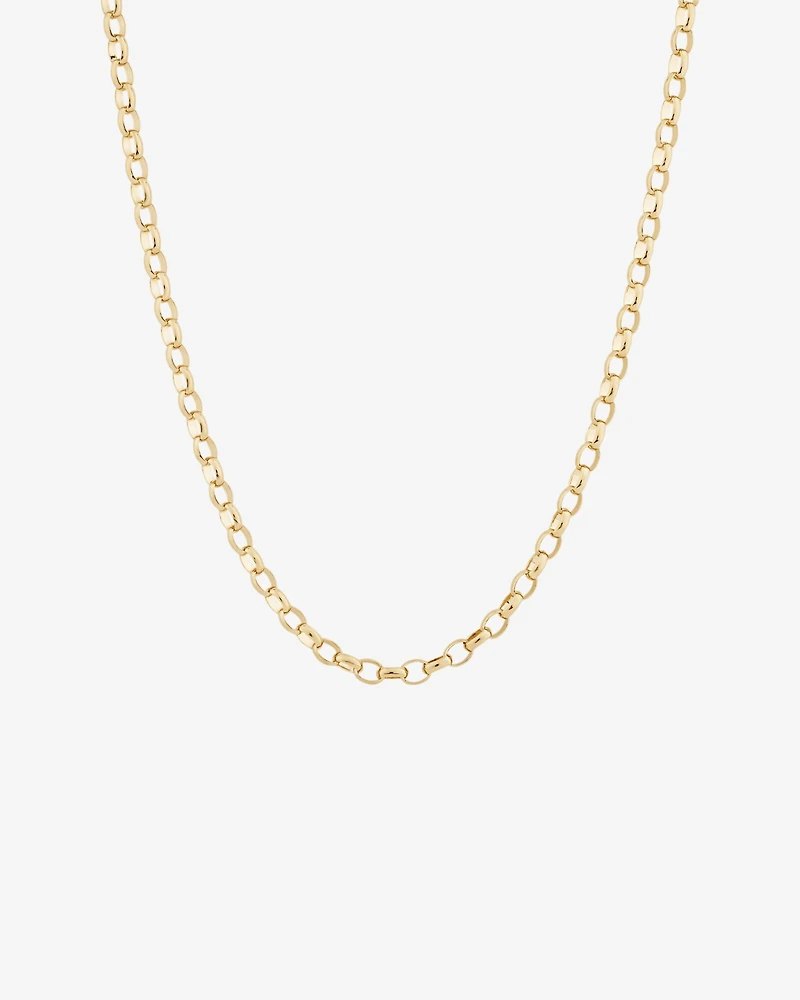 55cm (22") Solid Oval Belcher Chain 10kt Yellow Gold
