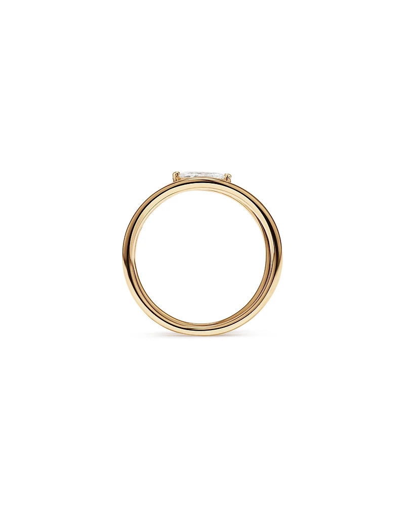0.43 Carat TW Round Brilliant and Marquise Cut Laboratory-Grown Diamond Bypass Ring in 10kt Yellow Gold