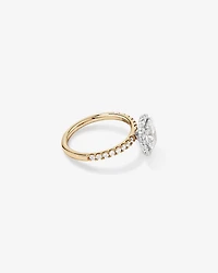 1.78 Carat TW Oval Laboratory-Grown Diamond Halo Engagement Ring in 14kt White Gold