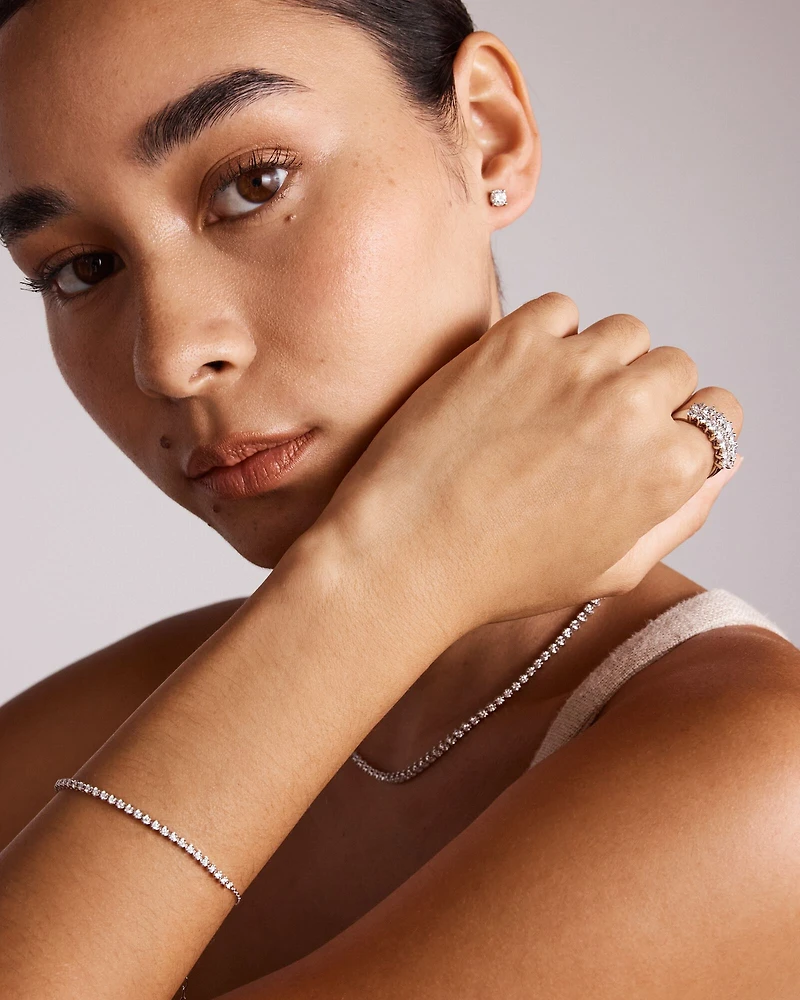 0.50 Carat TW Laboratory-Grown Diamond Tennis Bracelet in 10kt Yellow Gold