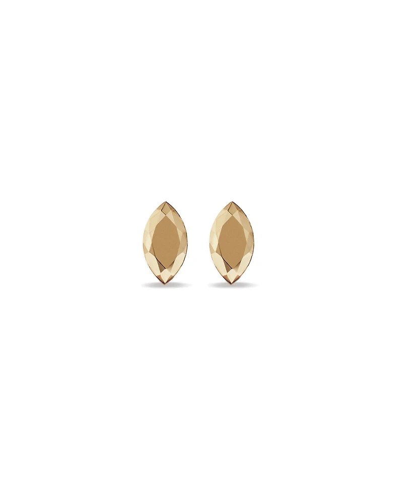 6.5mm Marquise Metal Diamond Stud Earrings in 10kt Yellow Gold