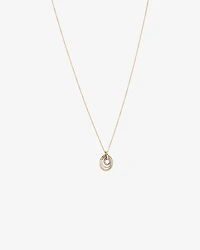 Diamond Accent Tri Tone Circle Pendant in 10kt Yellow, Rose and White Gold