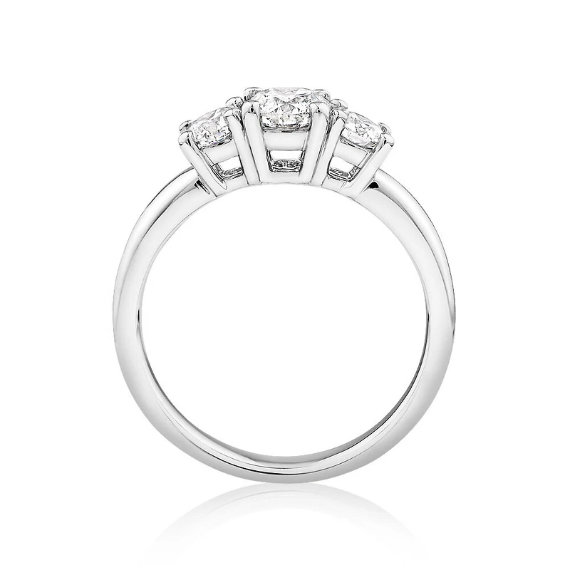 1.00 Carat TW Three Stone Round Brilliant Diamond Engagement Ring in 14kt Yellow and White Gold