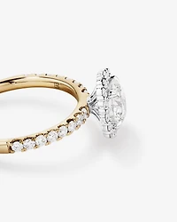 1.79 Carat TW Round Brilliant Laboratory-Grown Diamond Halo Engagemet Ring in 14kt White Gold