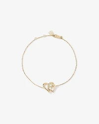 Double Open Heart Bracelet in 10kt Yellow Gold