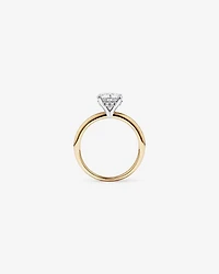 1.55 Carat TW Round Brilliant Lab-Grown Diamond Solitaire Hidden Halo Engagement Ring in 14kt Yellow and White Gold