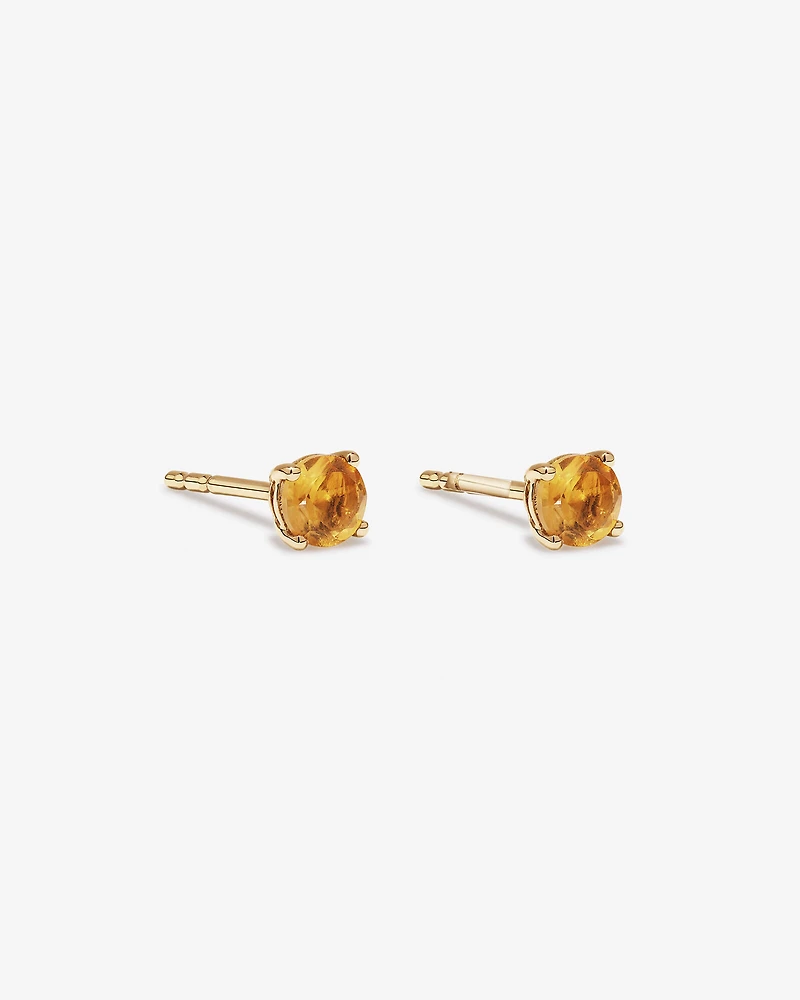 Citrine Birthstone Studs in 10kt Yellow Gold