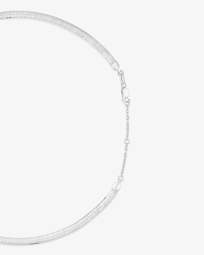45cm (17") 4.5mm-5mm Width Snake Chain In Sterling Silver