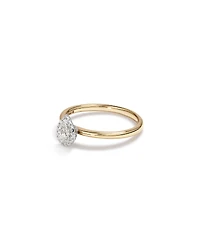 0.31 Carat TW Pear Cut Diamond Halo Engagement Ring in 14kt Yellow and White Gold