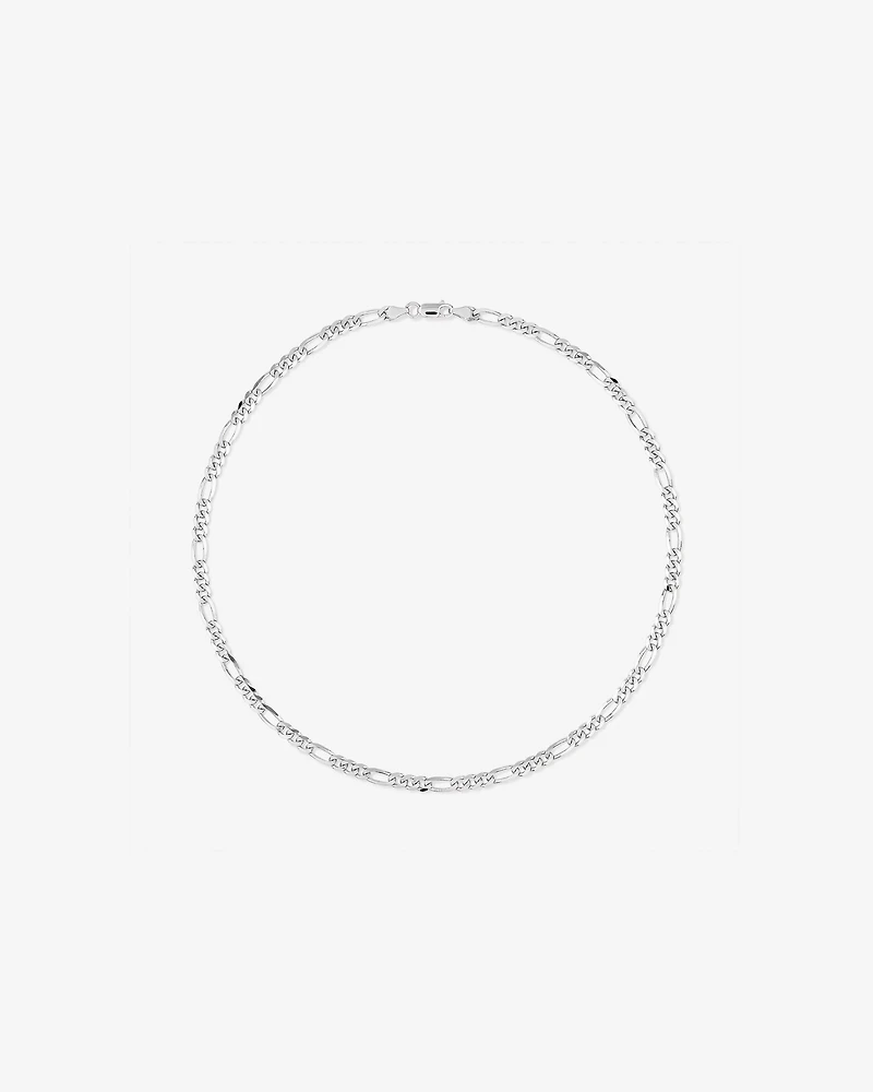 55cm (22") 5.75mm Width Figaro Chain Necklace in Sterling Silver