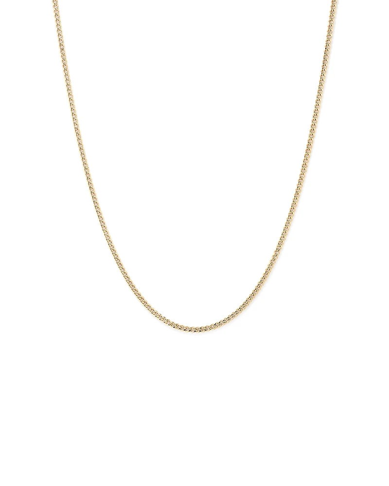 45cm (17") 2.8mm Width Semi Solid Miami Curb Chain in 10kt Yellow Gold