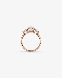 1.65 Carat TW Three Stone Oval and Pear Shaped Laboratory-Grown Diamond Engagement Ring in 14kt White Gold