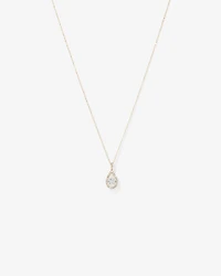 1.00 Carat TW Diamond Halo Everlight Pear Pendant in 10kt Yellow Gold