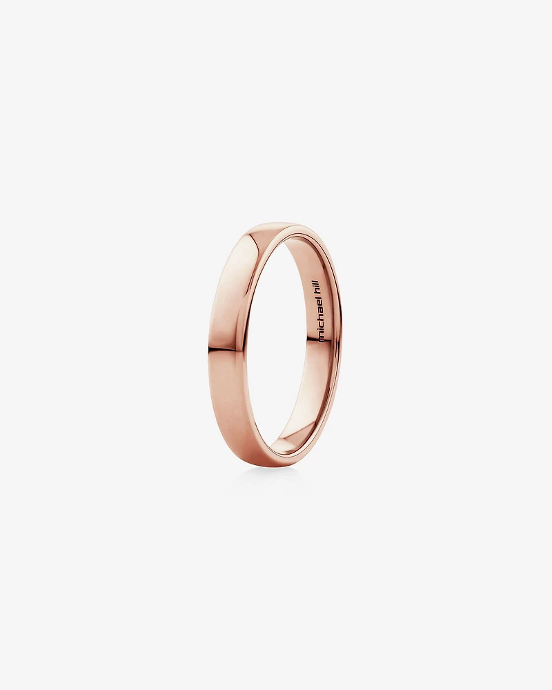3mm Half Round Wedding Band in 10kt Rose Gold
