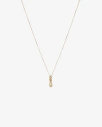 Vertical Sliding Knot Pendant Necklace in 10kt Yellow Gold