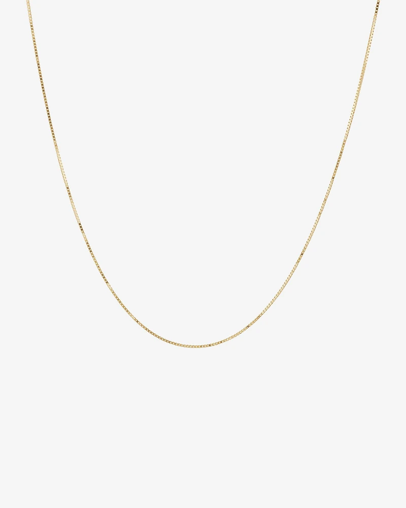 45cm (18") 0.85mm Width Diamond Cut Box Chain in 14kt Yellow Gold