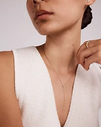 Collier Lariat rond TW en or jaune 10 carats en or jaune 10 carats