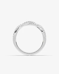 0.25 Carat TW Twist Diamond Wedding Ring in 14kt White Gold