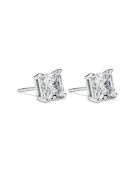 Boucles d'Oreilles Clous en Zircon Cubique Princesse de 7 mm en Argent Sterling