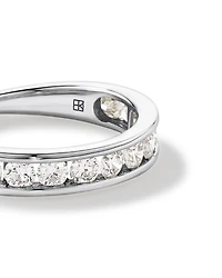 Bague De Mariage En Diamant De Laboratoire Rond Brillant De 1,00 Carat Poids Total Sertie En Canal En Or Jaune 14 Carats