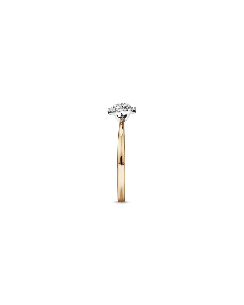 0.10 Carat TW Round Cluster Diamond Promise Ring in 10kt Yellow and White Gold