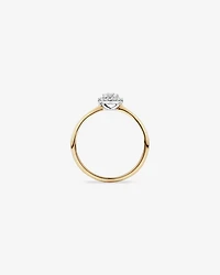 0.10 Carat TW Round Cluster Diamond Promise Ring in 10kt Yellow and White Gold