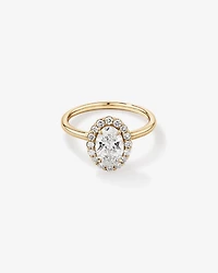 1.46 Carat TW Oval Cut Laboratory-Grown Diamond Halo Engagement Ring in 14kt Rose and White Gold