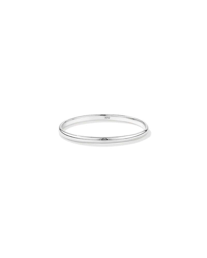 3.7mm Width Solid Round Baby Bangle in Sterling Silver